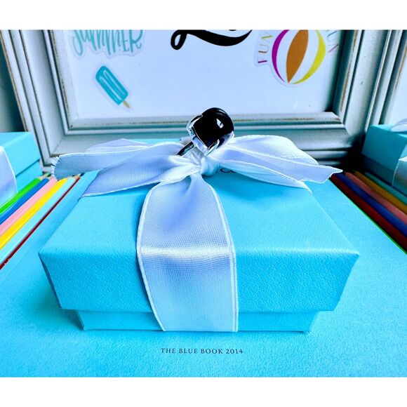 Tiffany & Co. Black Onyx Paloma Picasso Sugar Stack Ring, sz 6 - Picture 2 of 8